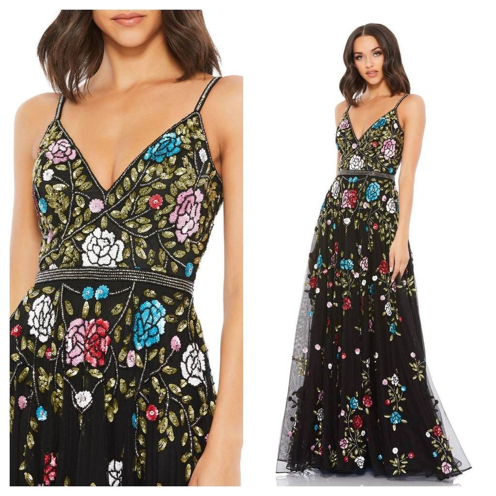 NWT Mac Duggal EMBELLISHED FLORAL SEQUINED GOWN Size 4. $698 - Picture 3 of 5